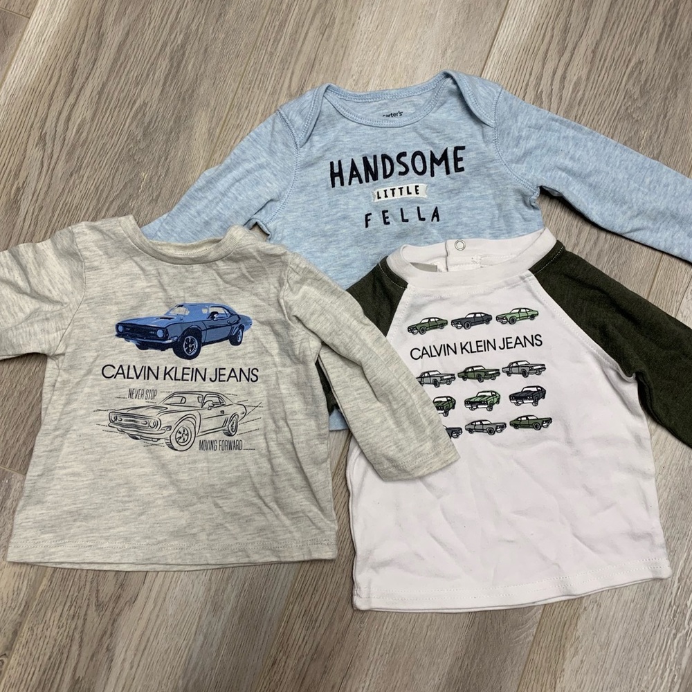 Bundle of Calvin Klein baby long sleeve shirts